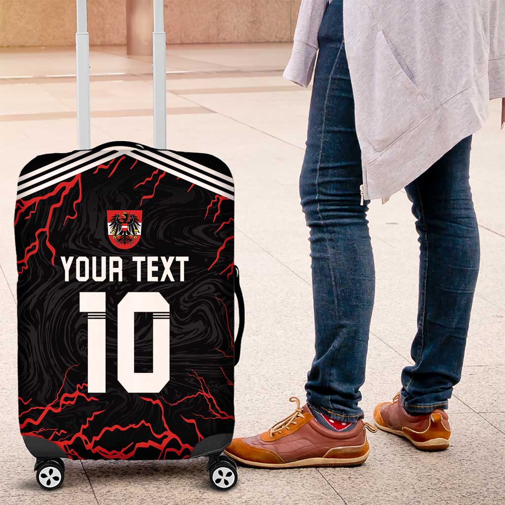 Custom Austria Football 2024 Go Champion Luggage Cover Away Color - Wonder Print Shop