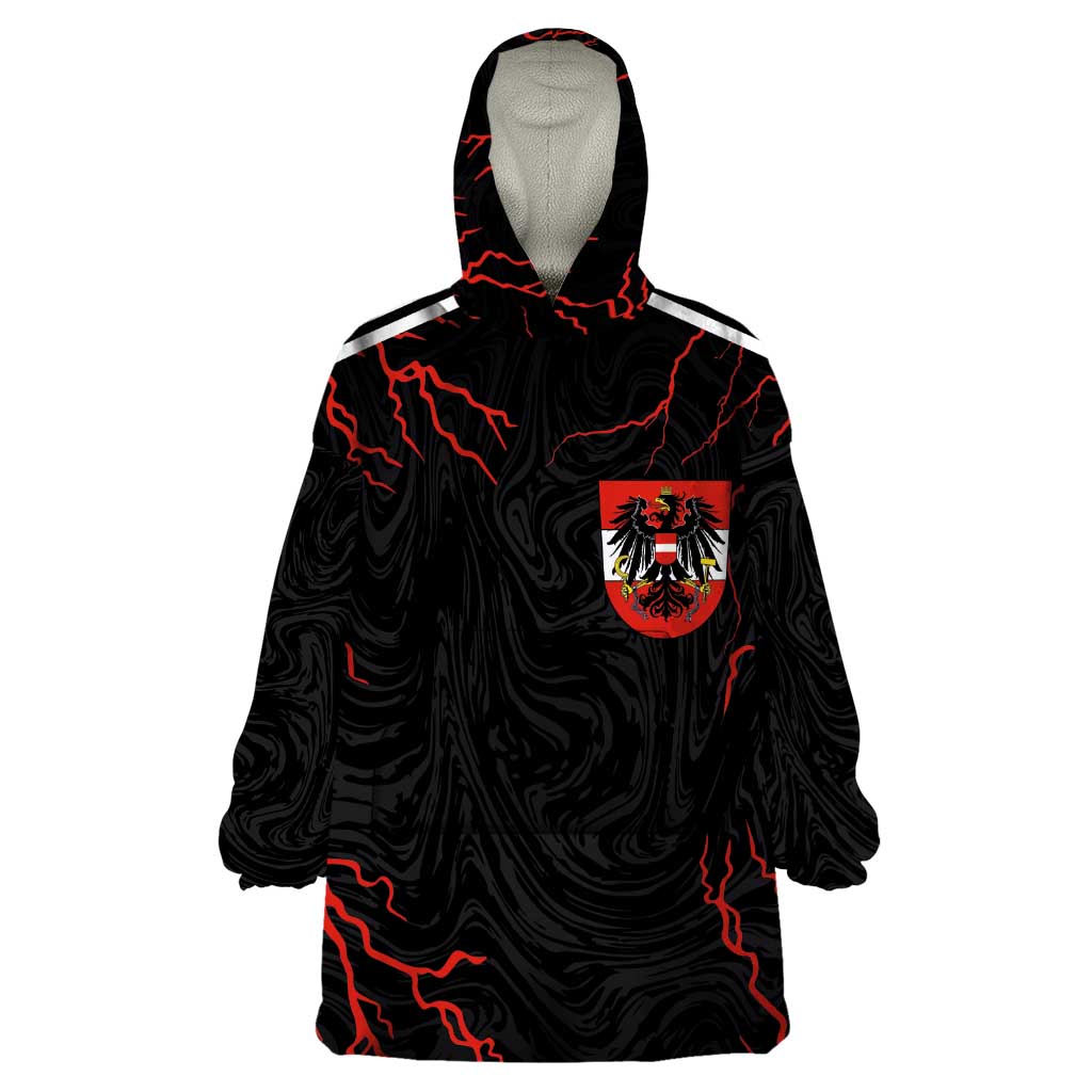 Custom Austria Football 2024 Go Champion Wearable Blanket Hoodie Away Color - Wonder Print Shop