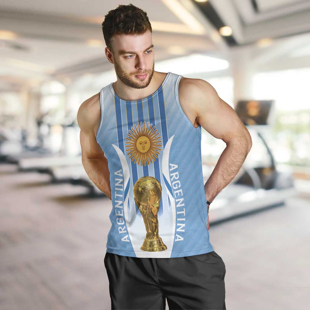 Custom Argentina Football Men Tank Top The Trophy Vamos La Albiceleste - Wonder Print Shop