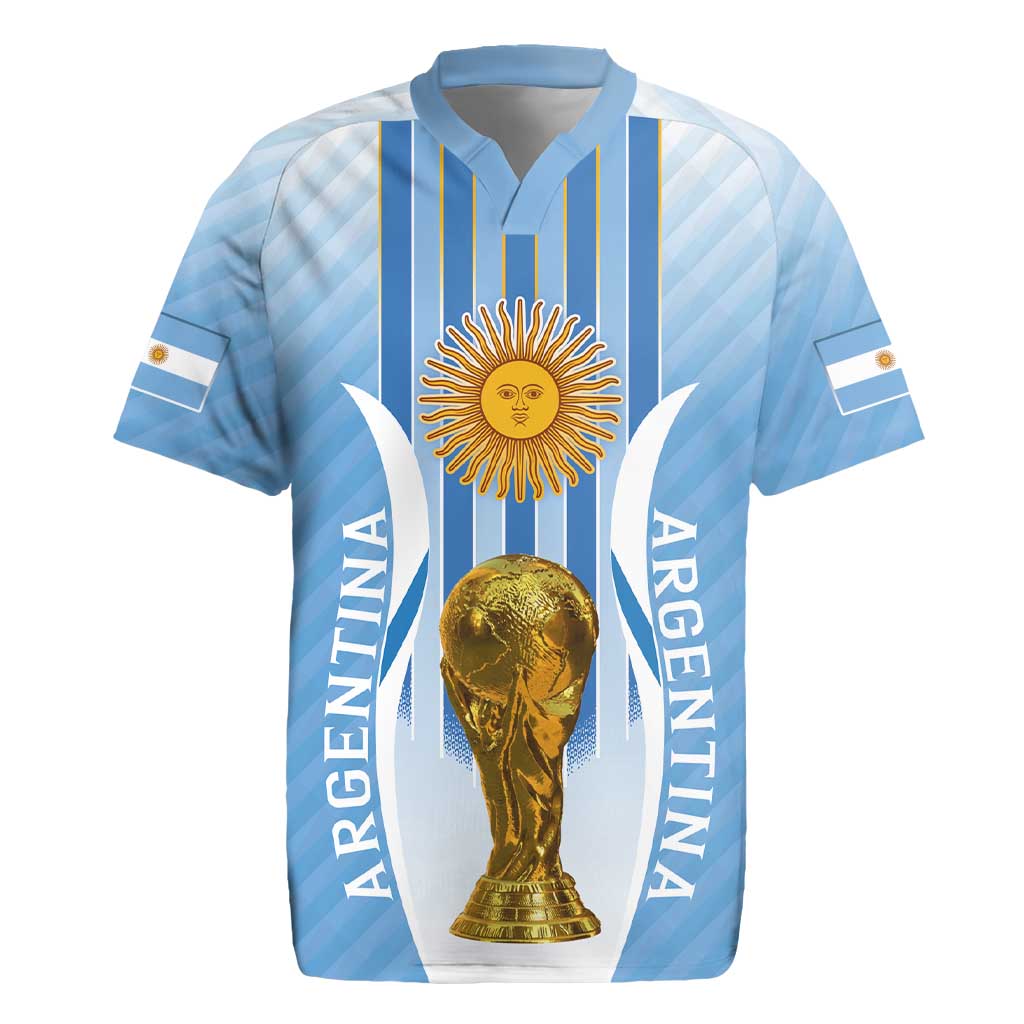 Custom Argentina Football Rugby Jersey The Trophy Vamos La Albiceleste - Wonder Print Shop