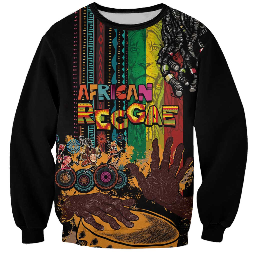 Afro-Caribbean Sweatshirt African and Reggae Art Music - Wonder Print Shop