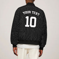 Custom DR Congo Football Bomber Jacket Leopards Texture Wild Black