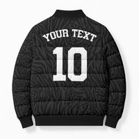 Custom DR Congo Football Bomber Puffer Jacket Leopards Texture Wild Black