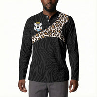 Custom DR Congo Football Button Sweatshirt Leopards Texture Wild Black