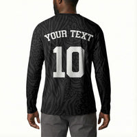 Custom DR Congo Football Button Sweatshirt Leopards Texture Wild Black