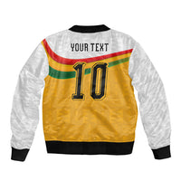 Custom Ghana Football Bomber Jacket Abstract Flag and Kente Pattern