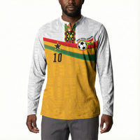 Custom Ghana Football Button Sweatshirt Abstract Flag and Kente Pattern