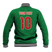 Custom Mexico Football Baseball Jacket Remixed Mexico Aztec Pattern Tribal Style