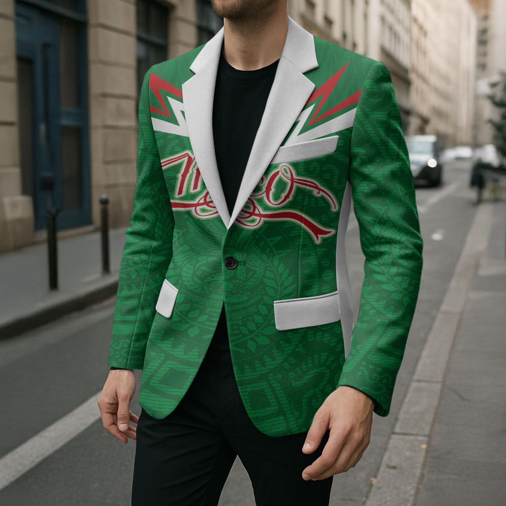Custom Mexico Football Blazer Remixed Mexico Aztec Pattern Tribal Style