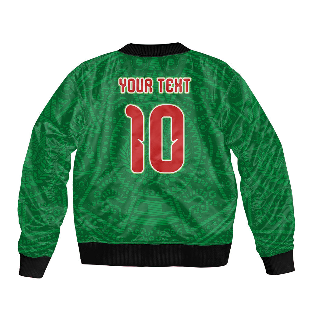 Custom Mexico Football Bomber Jacket Remixed Mexico Aztec Pattern Tribal Style