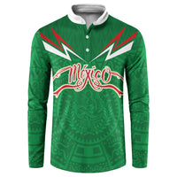 Custom Mexico Football Button Sweatshirt Remixed Mexico Aztec Pattern Tribal Style