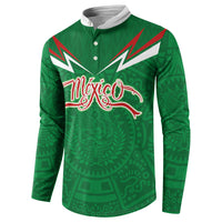 Custom Mexico Football Button Sweatshirt Remixed Mexico Aztec Pattern Tribal Style