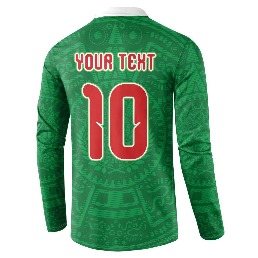 Custom Mexico Football Button Sweatshirt Remixed Mexico Aztec Pattern Tribal Style