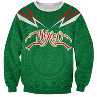 Custom Mexico Football Sweatshirt Remixed Mexico Aztec Pattern Tribal Style