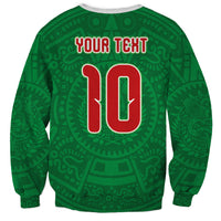 Custom Mexico Football Sweatshirt Remixed Mexico Aztec Pattern Tribal Style