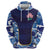 Custom Japan Pacific Rugby 2024 Zip Hoodie Japanese Traditional Pattern and Sea Waves - Wonder Print Shop