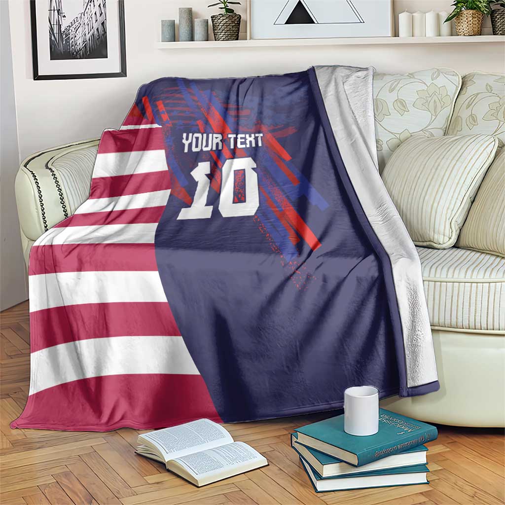 Custom United States Pacific Rugby 2024 Blanket The Eagle and USA Flag Style