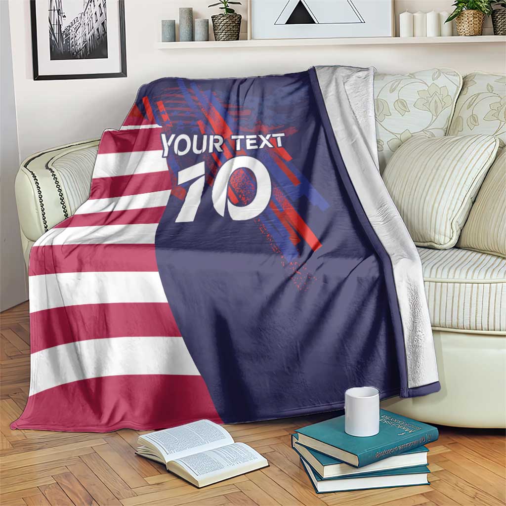 Custom United States Pacific Rugby 2024 Blanket The Eagle and USA Flag Style