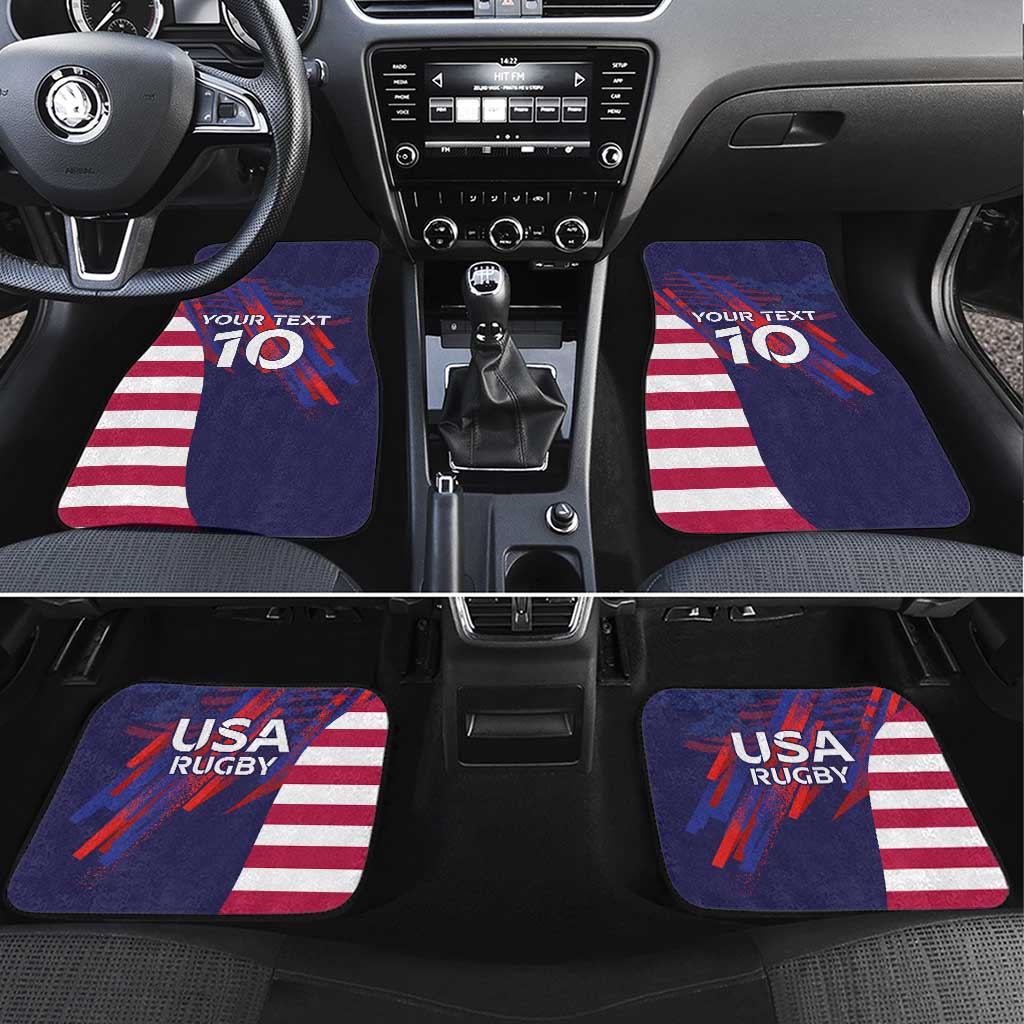 Custom United States Pacific Rugby 2024 Car Mats The Eagle and USA Flag Style - Wonder Print Shop