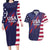 Custom United States Pacific Rugby 2024 Couples Matching Long Sleeve Bodycon Dress and Hawaiian Shirt The Eagle and USA Flag Style - Wonder Print Shop