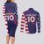 Custom United States Pacific Rugby 2024 Couples Matching Long Sleeve Bodycon Dress and Long Sleeve Button Shirt The Eagle and USA Flag Style - Wonder Print Shop