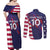 Custom United States Pacific Rugby 2024 Couples Matching Off Shoulder Maxi Dress and Long Sleeve Button Shirt The Eagle and USA Flag Style - Wonder Print Shop