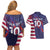 Custom United States Pacific Rugby 2024 Couples Matching Off Shoulder Short Dress and Hawaiian Shirt The Eagle and USA Flag Style - Wonder Print Shop