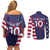 Custom United States Pacific Rugby 2024 Couples Matching Off Shoulder Short Dress and Long Sleeve Button Shirt The Eagle and USA Flag Style - Wonder Print Shop