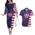 Custom United States Pacific Rugby 2024 Couples Matching Off The Shoulder Long Sleeve Dress and Hawaiian Shirt The Eagle and USA Flag Style - Wonder Print Shop