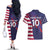 Custom United States Pacific Rugby 2024 Couples Matching Off The Shoulder Long Sleeve Dress and Hawaiian Shirt The Eagle and USA Flag Style - Wonder Print Shop