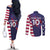 Custom United States Pacific Rugby 2024 Couples Matching Off The Shoulder Long Sleeve Dress and Long Sleeve Button Shirt The Eagle and USA Flag Style