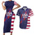 Custom United States Pacific Rugby 2024 Couples Matching Short Sleeve Bodycon Dress and Hawaiian Shirt The Eagle and USA Flag Style - Wonder Print Shop