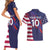 Custom United States Pacific Rugby 2024 Couples Matching Short Sleeve Bodycon Dress and Hawaiian Shirt The Eagle and USA Flag Style - Wonder Print Shop