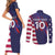 Custom United States Pacific Rugby 2024 Couples Matching Short Sleeve Bodycon Dress and Long Sleeve Button Shirt The Eagle and USA Flag Style - Wonder Print Shop