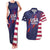 Custom United States Pacific Rugby 2024 Couples Matching Tank Maxi Dress and Hawaiian Shirt The Eagle and USA Flag Style - Wonder Print Shop