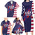 Custom United States Pacific Rugby 2024 Family Matching Long Sleeve Bodycon Dress and Hawaiian Shirt The Eagle and USA Flag Style - Wonder Print Shop