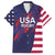 Custom United States Pacific Rugby 2024 Family Matching Long Sleeve Bodycon Dress and Hawaiian Shirt The Eagle and USA Flag Style - Wonder Print Shop