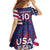 Custom United States Pacific Rugby 2024 Family Matching Off The Shoulder Long Sleeve Dress and Hawaiian Shirt The Eagle and USA Flag Style - Wonder Print Shop