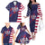 Custom United States Pacific Rugby 2024 Family Matching Off The Shoulder Long Sleeve Dress and Hawaiian Shirt The Eagle and USA Flag Style - Wonder Print Shop