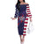 Custom United States Pacific Rugby 2024 Family Matching Off The Shoulder Long Sleeve Dress and Hawaiian Shirt The Eagle and USA Flag Style - Wonder Print Shop