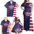 Custom United States Pacific Rugby 2024 Family Matching Off Shoulder Maxi Dress and Hawaiian Shirt The Eagle and USA Flag Style - Wonder Print Shop