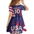 Custom United States Pacific Rugby 2024 Family Matching Off Shoulder Short Dress and Hawaiian Shirt The Eagle and USA Flag Style - Wonder Print Shop