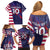 Custom United States Pacific Rugby 2024 Family Matching Off Shoulder Short Dress and Hawaiian Shirt The Eagle and USA Flag Style - Wonder Print Shop