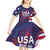 Custom United States Pacific Rugby 2024 Kid Short Sleeve Dress The Eagle and USA Flag Style - Wonder Print Shop