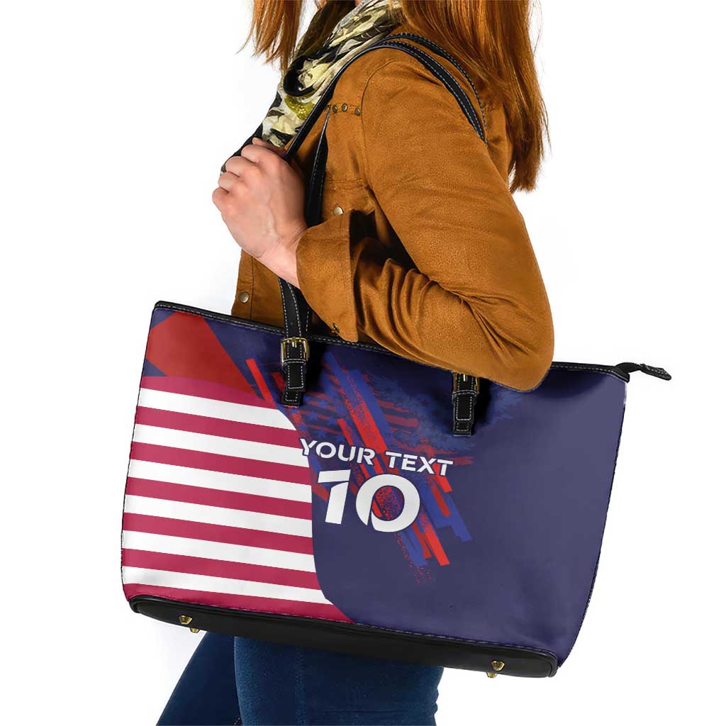 Custom United States Pacific Rugby 2024 Leather Tote Bag The Eagle and USA Flag Style - Wonder Print Shop