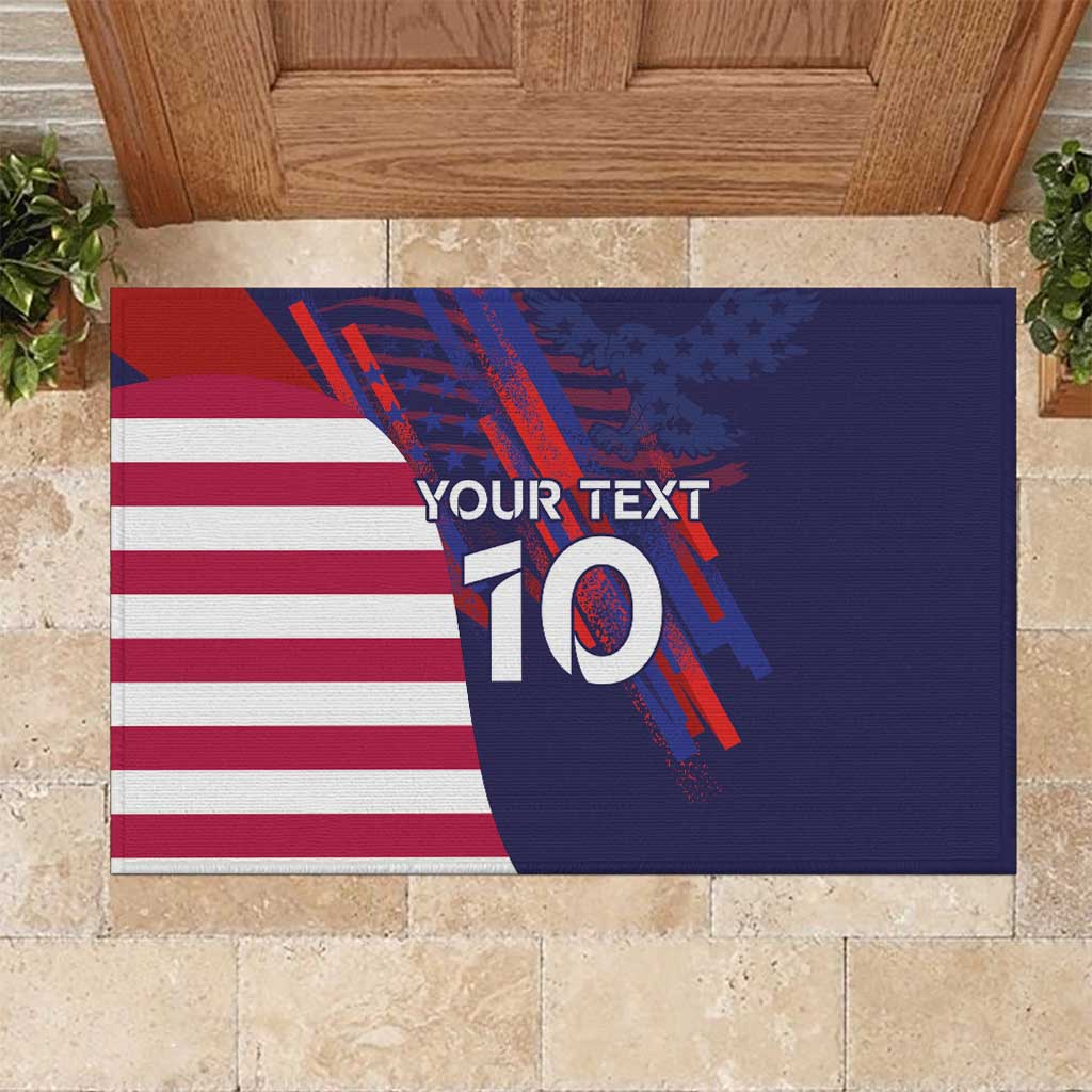 Custom United States Pacific Rugby 2024 Rubber Doormat The Eagle and USA Flag Style - Wonder Print Shop