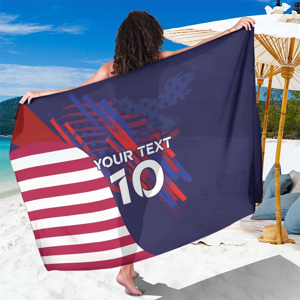 Custom United States Pacific Rugby 2024 Sarong The Eagle and USA Flag Style - Wonder Print Shop