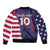 Custom United States Pacific Rugby 2024 Sleeve Zip Bomber Jacket The Eagle and USA Flag Style