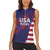 Custom United States Pacific Rugby 2024 Women Sleeveless Polo Shirt The Eagle and USA Flag Style