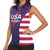 Custom United States Pacific Rugby 2024 Women Sleeveless Polo Shirt The Eagle and USA Flag Style